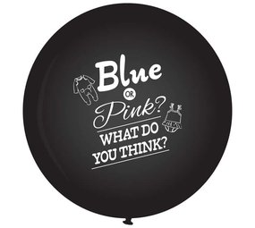 Haza - Witbaard Ballon XXL Gender Reveal 90cm | per stuk Haza - Witbaard Ballon XXL Gender Reveal 90cm | per stuk