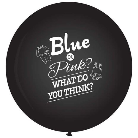 Haza - Witbaard XXL Gender Reveal Balloon 90cm | per piece