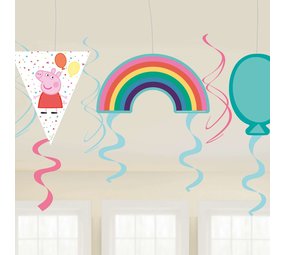 Amscan Peppa Pig Hanging Decoration Swirls 61cm | 6-piece