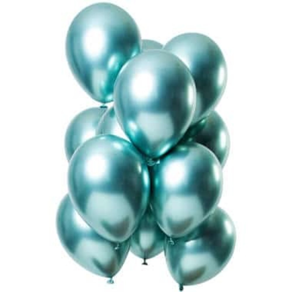 Groene chrome set ballonnen | 12 stuks