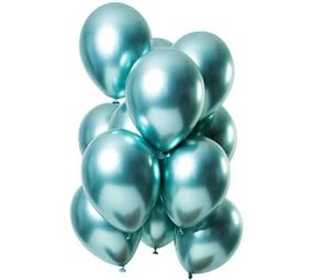 Green chrome balloon set | 12 pieces