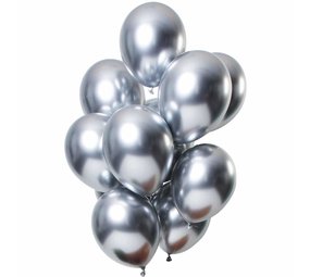 Folat Ballonnen Set Zilver Chroom 33cm | 12 stuks Folat Ballonnen Set Zilver Chroom 33cm | 12 stuks