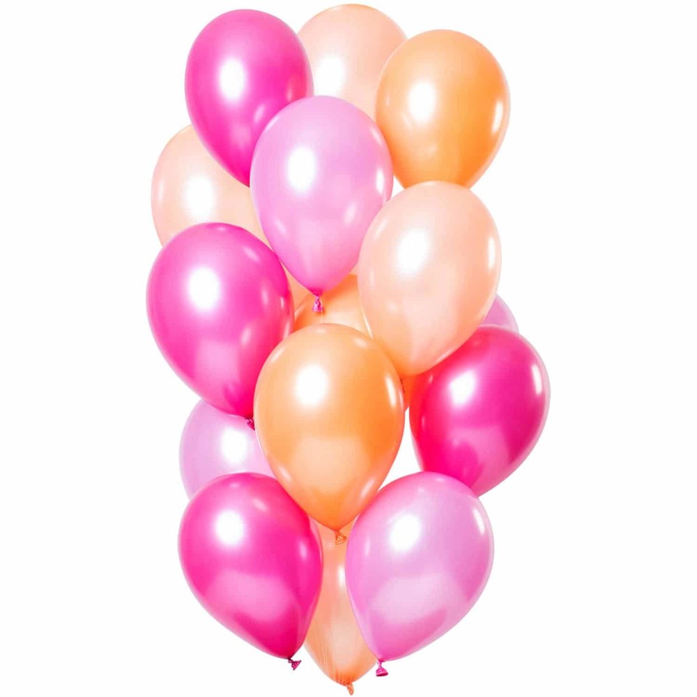 Balloon set Peachy Flamingo metallic | 15 pieces