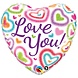 Folienballon „Ich liebe dich, flauschige Herzen“ | 46 cm