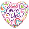 Ballon en aluminium « Je t'aime » avec cœurs duveteux | 46 cm Ballon en aluminium « Je t'aime » avec cœurs duveteux | 46 cm
