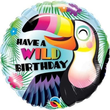 Ballon en aluminium Joyeux anniversaire sauvage