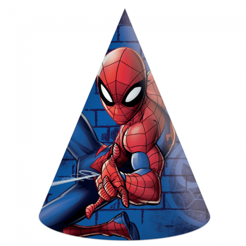 Procos Party Spiderman Team Up feesthoedje | 6 stuks Procos Party Spiderman Team Up feesthoedje | 6 stuks