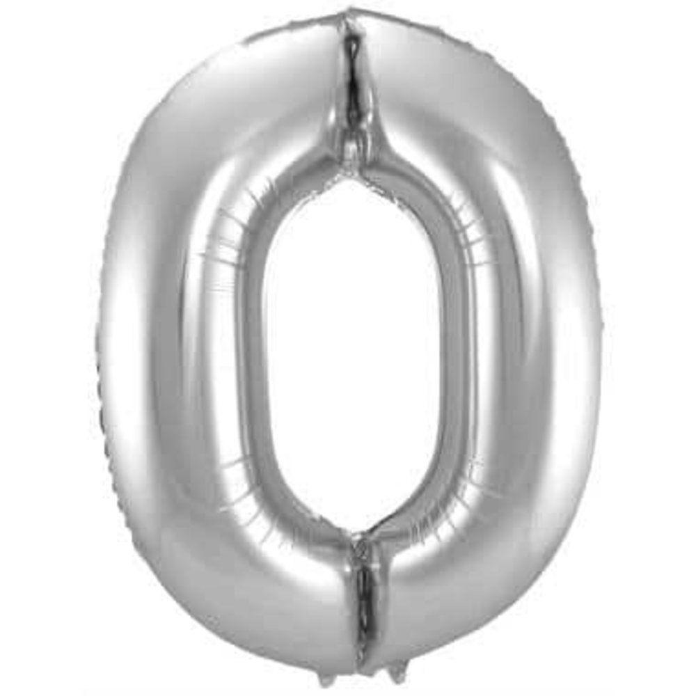 Paper Dreams Silver Number Balloon 0 years | 86cm