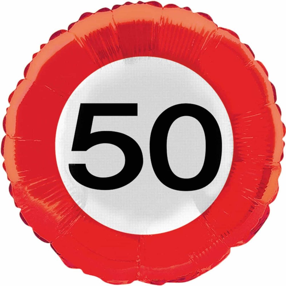 Folat Ballon en aluminium « 50 ans » - Panneau de signalisation 46 cm | à l'unité