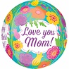 Anagram Foil Balloon Love You Mom! 3D Flowers | 40 cm