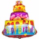 Folat Ballon géant en aluminium en forme de gâteau d'anniversaire | 80 x 110 cm