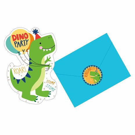 Riethmüller Dino uitnodiging Dino-Mite | 8 stuks Riethmüller Dino uitnodiging Dino-Mite | 8 stuks