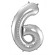Ballon folie 6 zilver | 86 cm Ballon folie 6 zilver | 86 cm