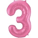 Folat Folienballon Nummer 3, mattrosa | 86 cm