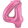 Folat Folienballon Zahl 4 Matt Rosa | 86 cm Folat Folienballon Zahl 4 Matt Rosa | 86 cm