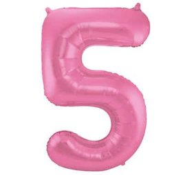 Folat Ballon Chiffre 5 Rose Mat en aluminium | 86 cm Folat Ballon Chiffre 5 Rose Mat en aluminium | 86 cm