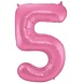 Ballon folie 5 Mat Roze | 86cm Ballon folie 5 Mat Roze | 86cm