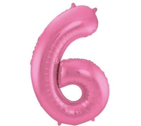 Folat Balloon foil 6 Matte Pink | 86cm