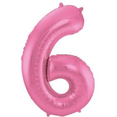 Folat Folienballon 6 Mattrosa | 86 cm