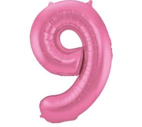 Folat Balloon foil 9 Matte Pink | 86cm