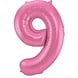 Folat Balloon foil 9 Matte Pink | 86cm