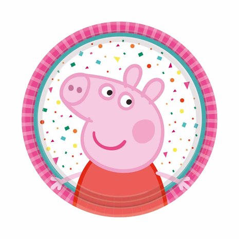 Riethmüller Assiettes à confettis Peppa Pig 18 cm | 8 pièces