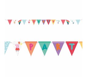 Riethmüller Guirlande de fanions Peppa Pig avec confettis, 3,3 mètres | à l'unité
