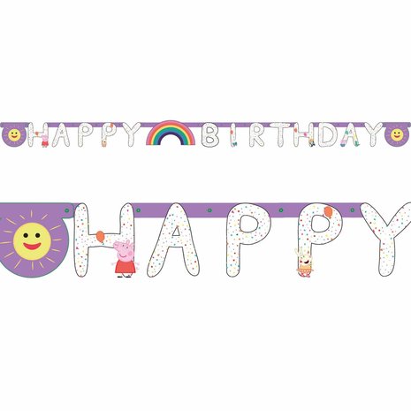 Riethmüller Peppa Pig Happy Birthday Letter Garland 2.5 meters | per piece