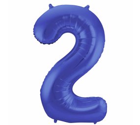 Folat Folienballon 2 matt blau | 86 cm