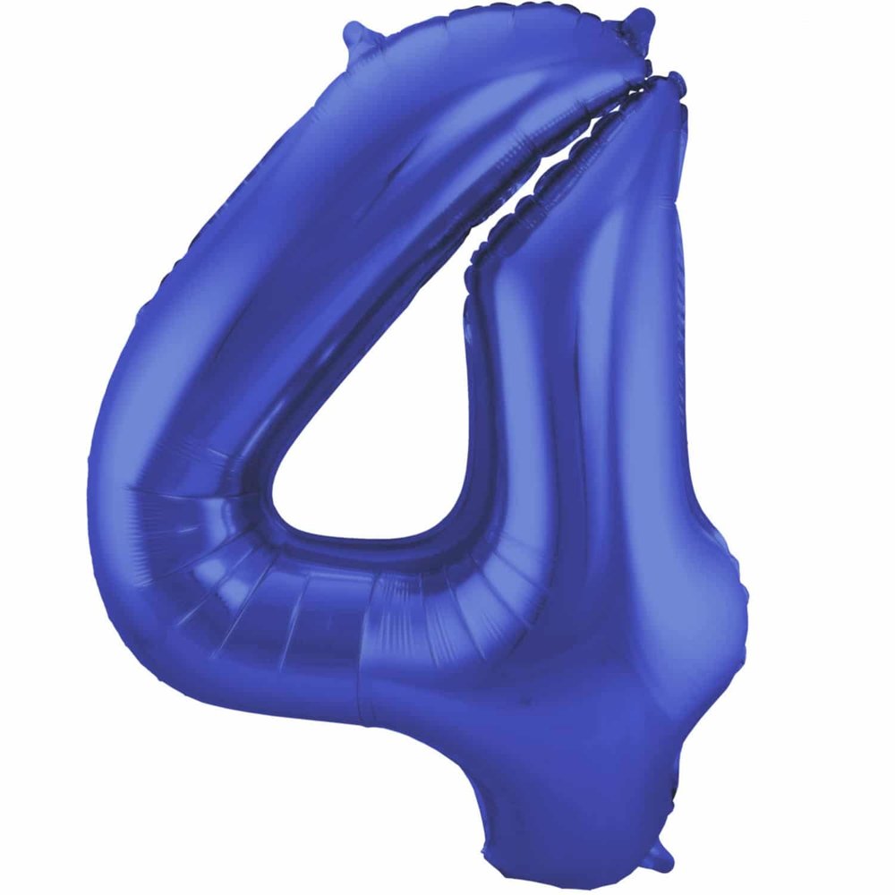 Folat Ballon folie 4 mat blauw | 86cm Folat Ballon folie 4 mat blauw | 86cm
