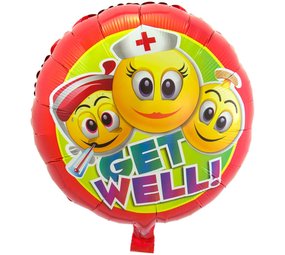 Folie Ballon Get Well Smileys | 45cm Folie Ballon Get Well Smileys | 45cm