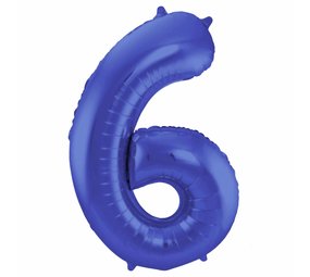Folat Balloon foil 6 matte blue | 86cm