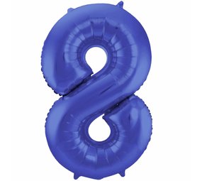 Folat Ballon folie 8 mat blauw | 86cm Folat Ballon folie 8 mat blauw | 86cm