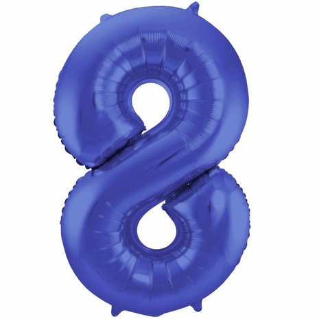 Folat Folienballon 8 matt blau | 86 cm