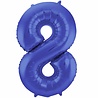 Folat Balloon foil 8 matte blue | 86cm Folat Balloon foil 8 matte blue | 86cm