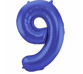 Folat Ballon folie 9 mat blauw | 86cm Folat Ballon folie 9 mat blauw | 86cm