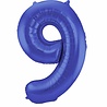 Folat Ballon folie 9 mat blauw | 86cm Folat Ballon folie 9 mat blauw | 86cm