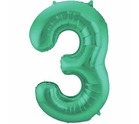 Folat Ballon folie cijfer 3 mat groen | 86cm Folat Ballon folie cijfer 3 mat groen | 86cm
