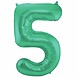 Ballon folie 5 mat groen | 86cm Ballon folie 5 mat groen | 86cm