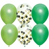 Haza - Witbaard Green balloon mix with confetti | 6 pieces Haza - Witbaard Green balloon mix with confetti | 6 pieces