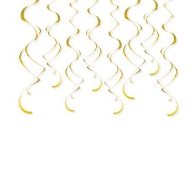 Decoration Unique swirl gold 60cm | 8 pieces