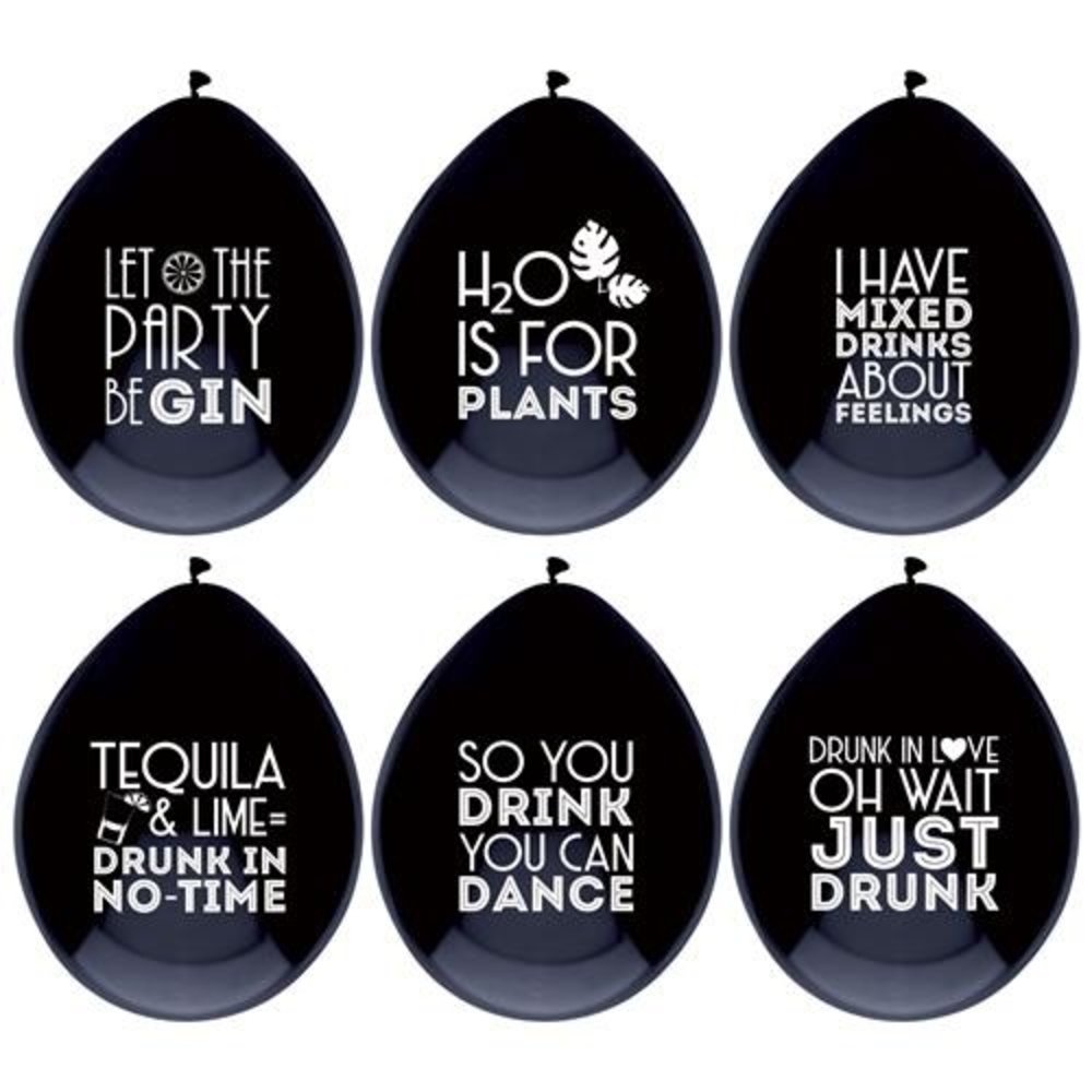 Drink Quotes Balloons 30 cm | 6 pieces