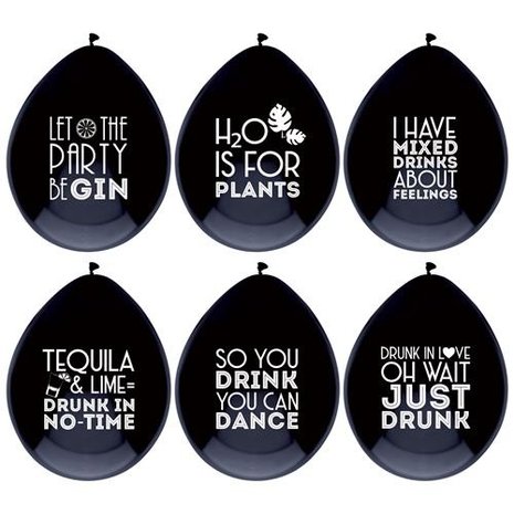 Ballons à citations sur les boissons 30 cm | 6 pièces