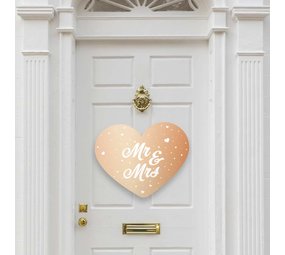 Hochzeitstürschild Roségold Mr. Mrs. | 1 Stück