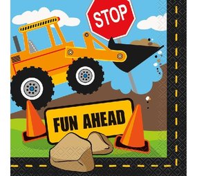 Unique Party Baustellenparty-Servietten 33x33 cm | 16 Stück