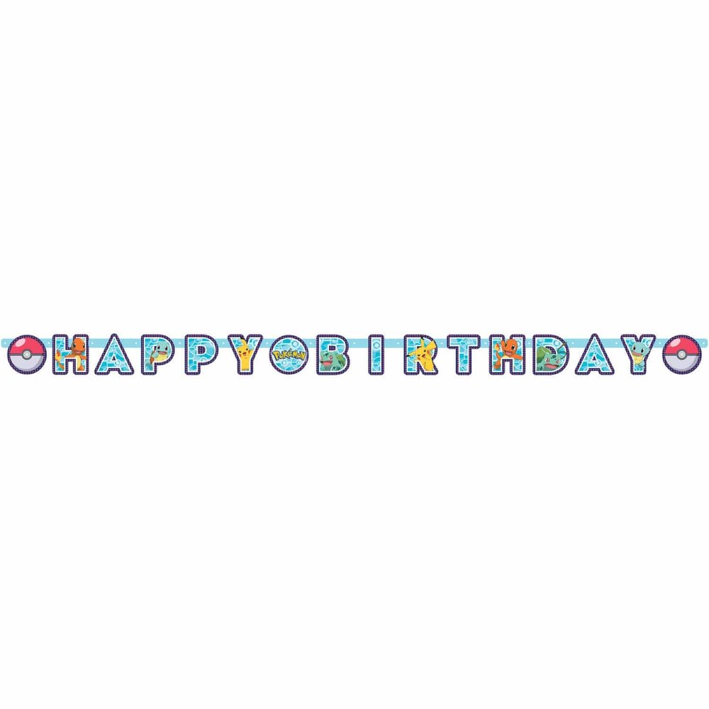 Amscan Pokémon Letterslinger Happy Birthday 12x218cm | per stuk