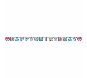Amscan Pokémon Letterslinger Happy Birthday 12x218cm | per stuk Amscan Pokémon Letterslinger Happy Birthday 12x218cm | per stuk