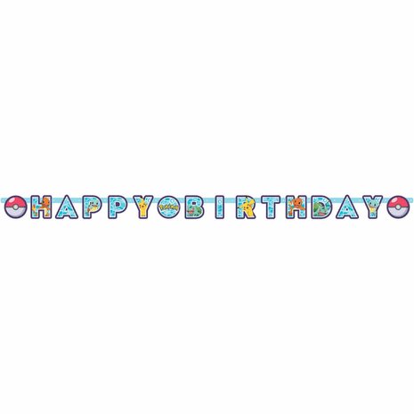 Amscan Pokémon Letterslinger Happy Birthday 12x218cm | per stuk