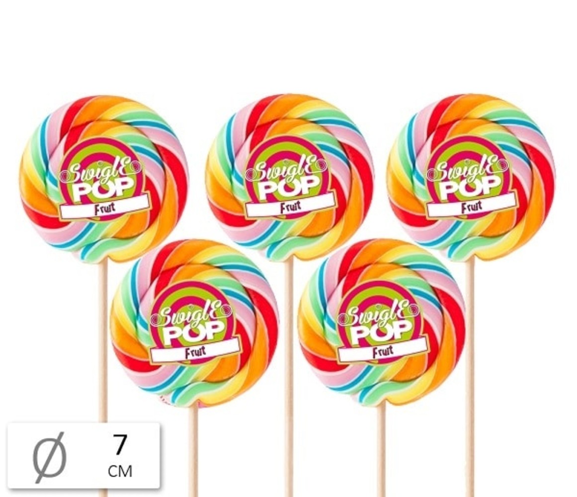 Felko Grande sucette Swigle Pop Fruit 50 g 7 cm | 5 pièces
