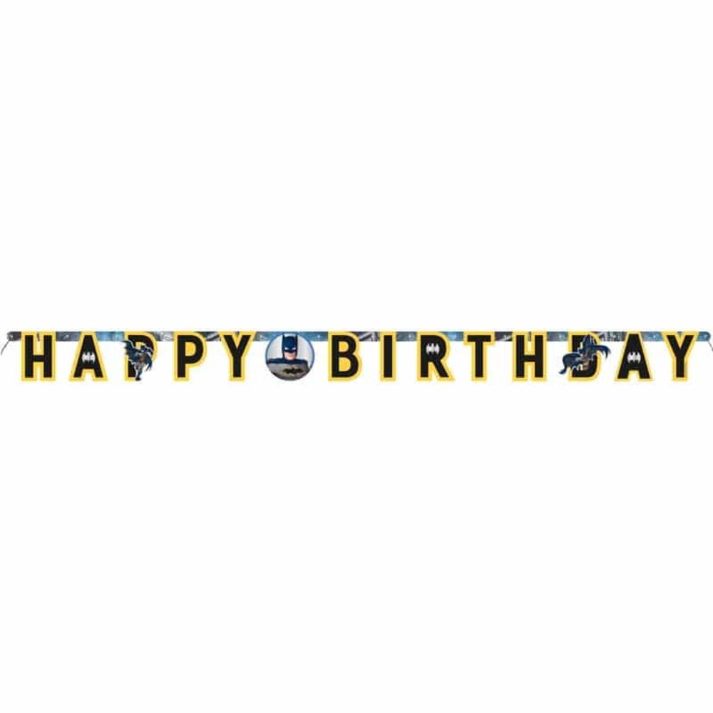 Unique Party Guirlande de lettres Batman « Joyeux anniversaire » 175 cm | à l'unité
